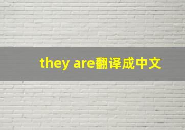 they are翻译成中文